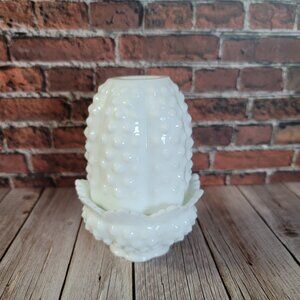 SOLD OUT Fenton Hobnail Milk Glass Fairy Lamp